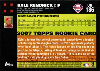 2007 Topps Updates & Highlights #UH186 Kyle Kendrick Back