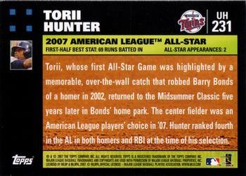 2007 Topps Updates & Highlights #UH231 Torii Hunter Back