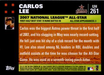 2007 Topps Updates & Highlights #UH261 Carlos Lee Back