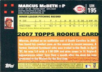 2007 Topps Updates & Highlights #UH195 Marcus McBeth Back