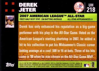 2007 Topps Updates & Highlights #UH218 Derek Jeter Back