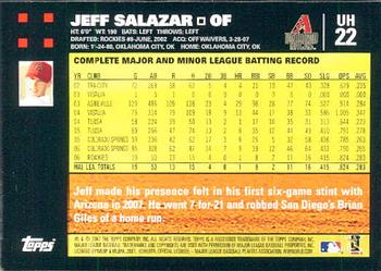 2007 Topps Updates & Highlights #UH22 Jeff Salazar Back