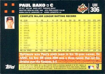 2007 Topps Updates & Highlights #UH306 Paul Bako Back