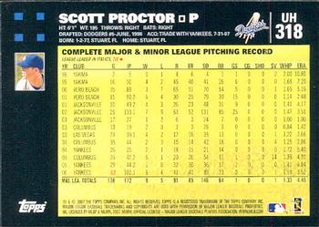 2007 Topps Updates & Highlights #UH318 Scott Proctor Back