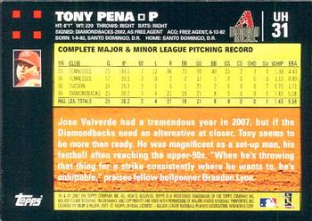 2007 Topps Updates & Highlights #UH31 Tony Pena Back
