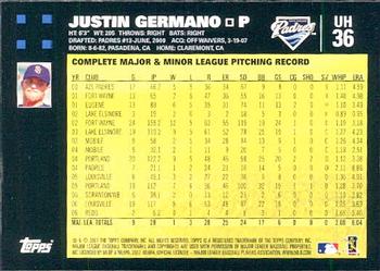 2007 Topps Updates & Highlights #UH36 Justin Germano Back