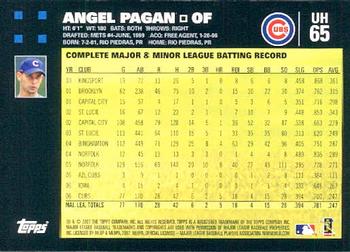 2007 Topps Updates & Highlights #UH65 Angel Pagan Back