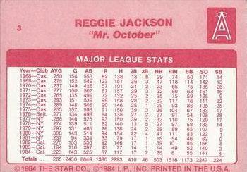 1985 Star Reggie Jackson - Separated #3 Reggie Jackson Back