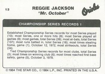 1985 Star Reggie Jackson - Separated #13 Reggie Jackson Back