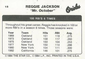 1985 Star Reggie Jackson - Separated #15 Reggie Jackson Back