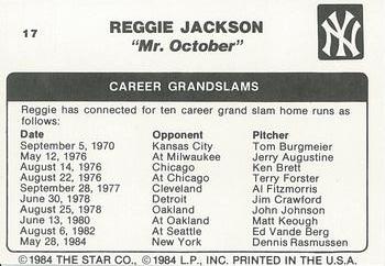 1985 Star Reggie Jackson - Separated #17 Reggie Jackson Back