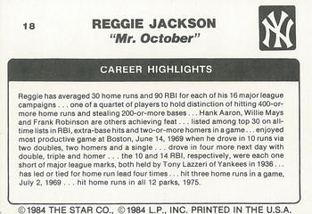 1985 Star Reggie Jackson - Separated #18 Reggie Jackson Back