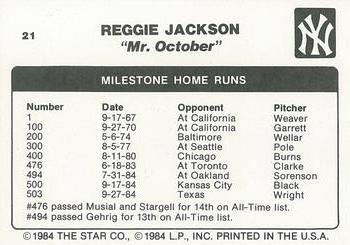 1985 Star Reggie Jackson - Separated #21 Reggie Jackson Back