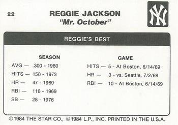1985 Star Reggie Jackson - Separated #22 Reggie Jackson Back