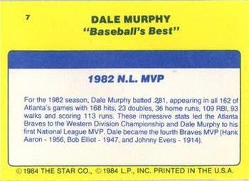 1986 Star Dale Murphy - Separated #7 Dale Murphy Back