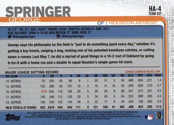 2019 Topps Houston Astros #HA-4 George Springer Back