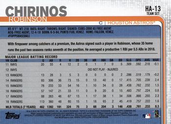 2019 Topps Houston Astros #HA-13 Robinson Chirinos Back