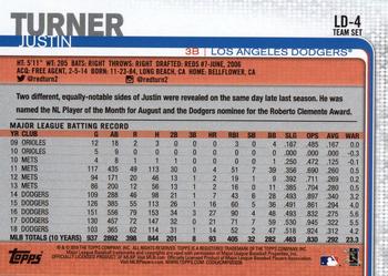 2019 Topps Los Angeles Dodgers #LD-4 Justin Turner Back