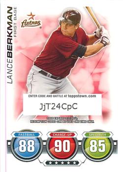 2010 Topps Attax - Code Cards #NNO Lance Berkman Front