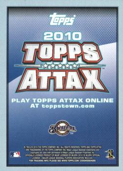 2010 Topps Attax - Code Cards #NNO Ryan Braun Back