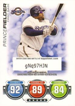 2010 Topps Attax - Code Cards #NNO Prince Fielder Front