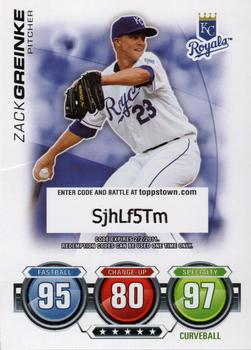2010 Topps Attax - Code Cards #NNO Zack Greinke Front