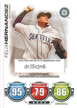 2010 Topps Attax - Code Cards #NNO Felix Hernandez Front