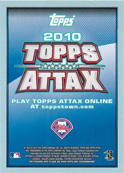 2010 Topps Attax - Code Cards #NNO Ryan Howard Back