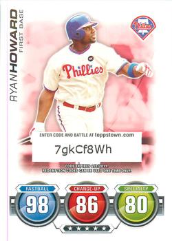 2010 Topps Attax - Code Cards #NNO Ryan Howard Front