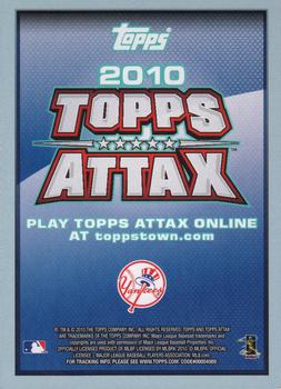 2010 Topps Attax - Code Cards #NNO Derek Jeter Back