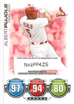 2010 Topps Attax - Code Cards #NNO Albert Pujols Front