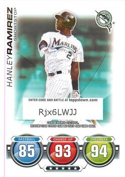 2010 Topps Attax - Code Cards #NNO Hanley Ramirez Front