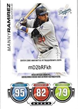 2010 Topps Attax - Code Cards #NNO Manny Ramirez Front