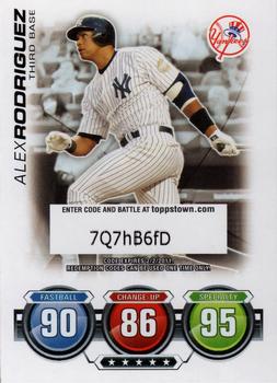 2010 Topps Attax - Code Cards #NNO Alex Rodriguez Front