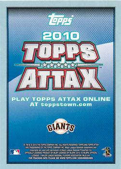 2010 Topps Attax - Code Cards #NNO Pablo Sandoval Back