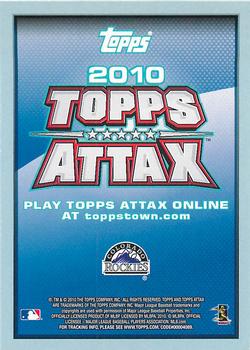 2010 Topps Attax - Code Cards #NNO Troy Tulowitzki Back