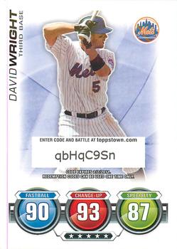 2010 Topps Attax - Code Cards #NNO David Wright Front