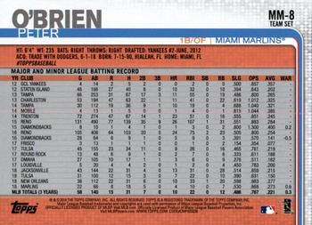 2019 Topps Miami Marlins #MM-8 Peter O'Brien Back