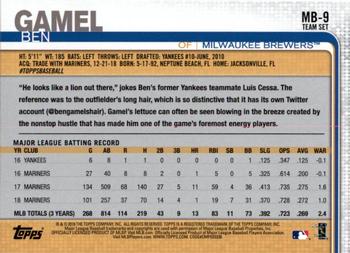 2019 Topps Milwaukee Brewers #MB-9 Ben Gamel Back