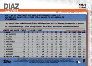 2019 Topps New York Mets #NM-9 Edwin Diaz Back