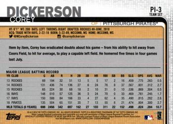 2019 Topps Pittsburgh Pirates #PI-3 Corey Dickerson Back
