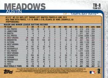 2019 Topps Tampa Bay Rays #TB-8 Austin Meadows Back