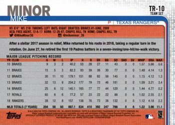 2019 Topps Texas Rangers #TR-10 Mike Minor Back