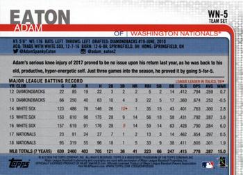 2019 Topps Washington Nationals #WN-5 Adam Eaton Back