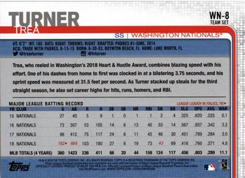2019 Topps Washington Nationals #WN-8 Trea Turner Back
