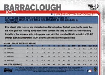 2019 Topps Washington Nationals #WN-10 Kyle Barraclough Back