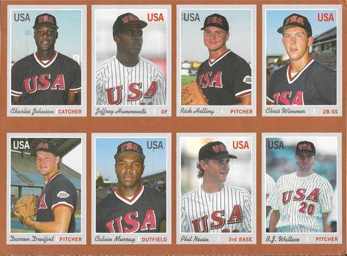 1992 Baseball Cards Magazine '70 Topps Replicas - Panels #81-88 Charles Johnson / Jeffrey Hammonds / Rick Helling / Chris Wimmer / Darren Dreifort / Calvin Murray / Phil Nevin / B.J. Wallace Front