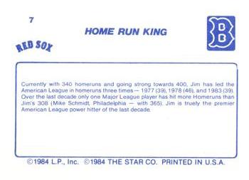 1986 Star Jim Rice - Separated #7 Jim Rice Back