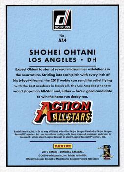 2019 Donruss - Action All-Stars #AA4 Shohei Ohtani Back