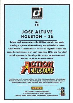 2019 Donruss - Action All-Stars Diamond #AA1 Jose Altuve Back